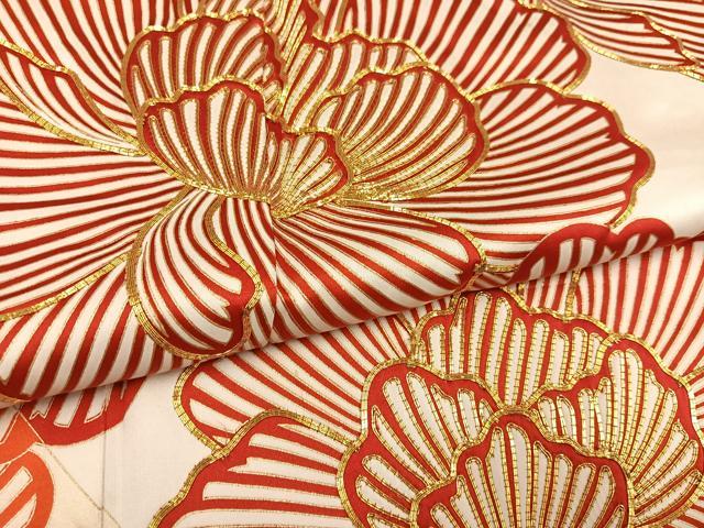 平和屋着物●豪華振袖　駒刺繍　牡丹　金彩　ロング丈　正絹　逸品　AABL1235ph