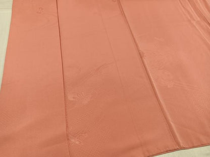 平和屋着物●上質な色無地　宝尽くし地紋　薄紅色　正絹　逸品　AABL1237ph