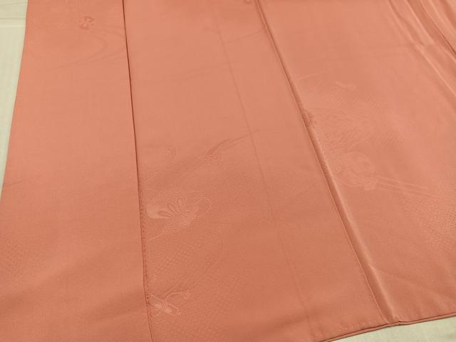 平和屋着物●上質な色無地　宝尽くし地紋　薄紅色　正絹　逸品　AABL1237ph