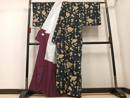 平和屋着物●小紋　花毬文　洗える着物　AABL1241ph