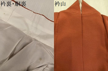 平和屋着物●上質な色無地　作家物　琉球藍泥染　樺色　正絹　逸品　AABL1244ph