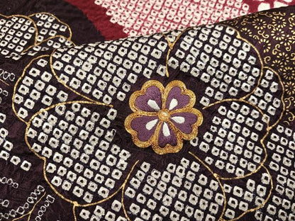 平和屋着物●豪華振袖　絞り　駒刺繍　舞花文　金彩　三越扱い　正絹　逸品　AABL1248ph
