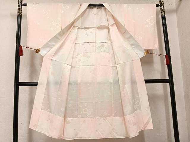 平和屋着物●長襦袢　無双仕立て　梅地紋　暈し染め　正絹　逸品　AABL1250ph