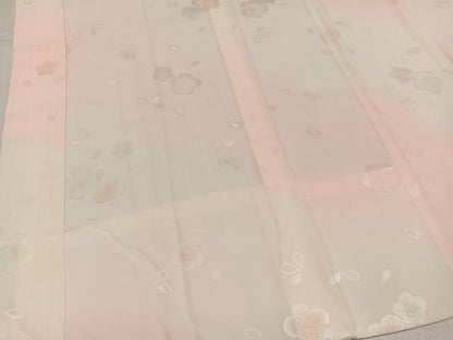 平和屋着物●長襦袢　無双仕立て　梅地紋　暈し染め　正絹　逸品　AABL1250ph