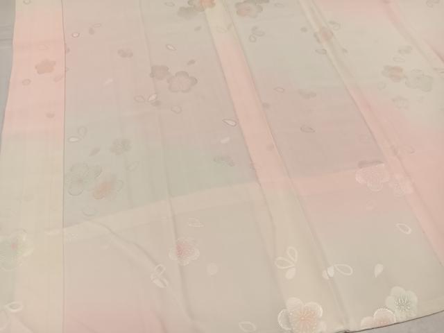 平和屋着物●長襦袢　無双仕立て　梅地紋　暈し染め　正絹　逸品　AABL1250ph