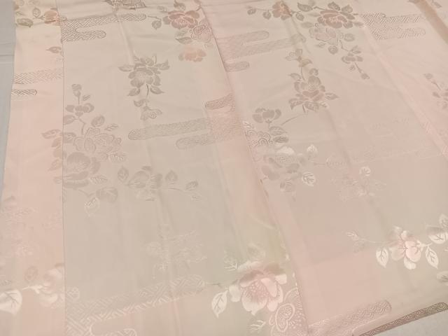 平和屋着物●振袖用長襦袢　袷　枝花地紋　暈し染め　正絹　逸品　AABL1255ph
