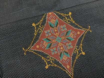 平和屋着物●本場大島紬　7マルキ　総絣　幾何学文様　正絹　逸品　AABL1256ph
