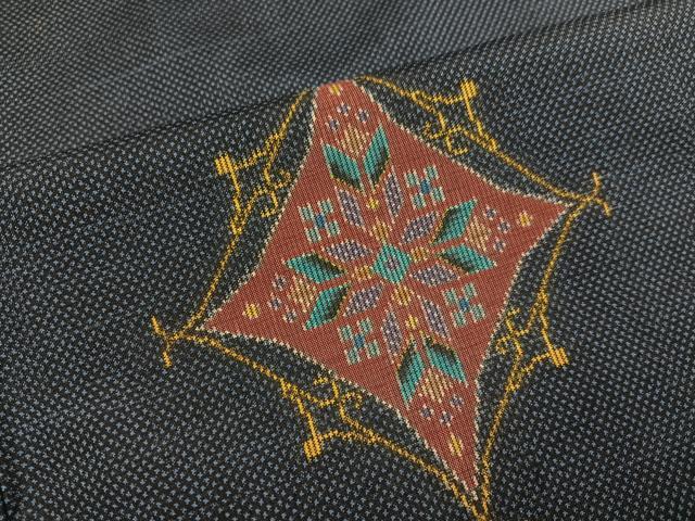平和屋着物●本場大島紬　7マルキ　総絣　幾何学文様　正絹　逸品　AABL1256ph
