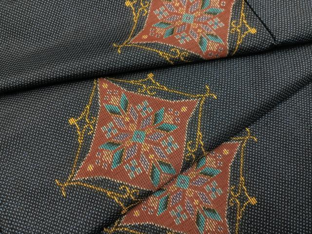平和屋着物●本場大島紬　7マルキ　総絣　幾何学文様　正絹　逸品　AABL1256ph