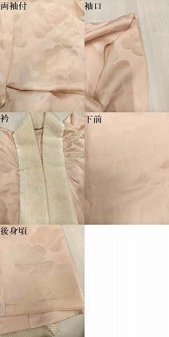 平和屋着物●長襦袢　無双仕立て　梅地紋　肌色　正絹　逸品　AABL1259ph