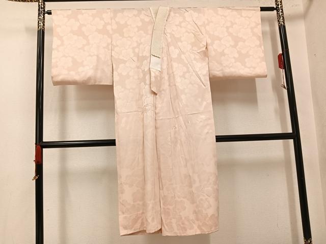平和屋着物●長襦袢　無双仕立て　梅地紋　肌色　正絹　逸品　AABL1259ph