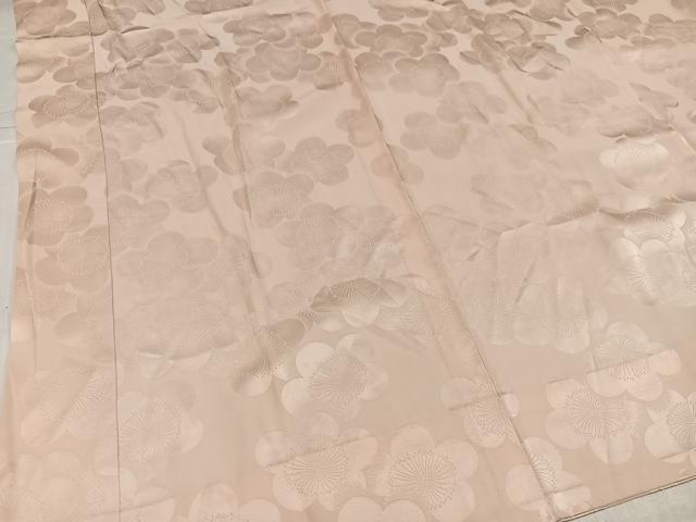 平和屋着物●長襦袢　無双仕立て　梅地紋　肌色　正絹　逸品　AABL1259ph