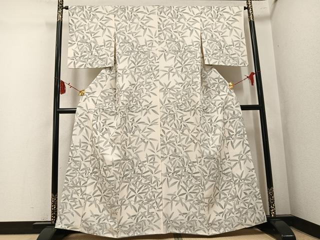 平和屋着物●上質な小紋　笹文　正絹　逸品　AABL1262ph