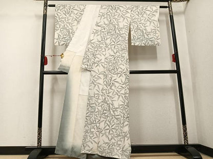 平和屋着物●上質な小紋　笹文　正絹　逸品　AABL1262ph