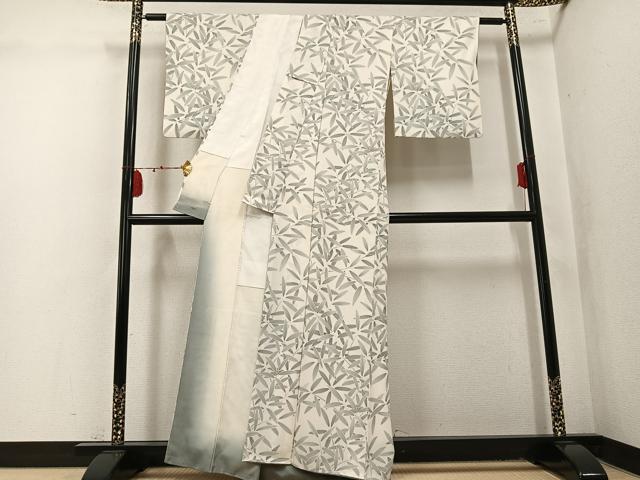 平和屋着物●上質な小紋　笹文　正絹　逸品　AABL1262ph