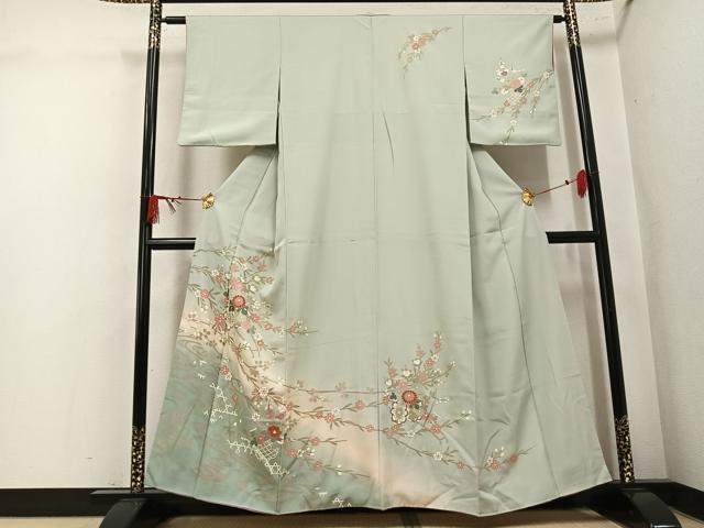 平和屋着物●訪問着　花車文　暈し染め　金彩　正絹　逸品　AABL1263ph