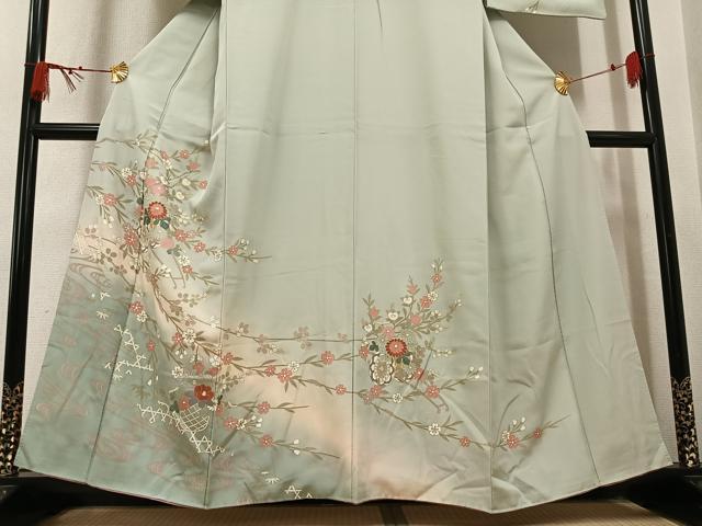 平和屋着物●訪問着　花車文　暈し染め　金彩　正絹　逸品　AABL1263ph