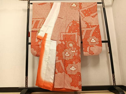 平和屋着物●豪華振袖　総絞り　駒刺繍　花尽くし　正絹　逸品　AABL1265ph