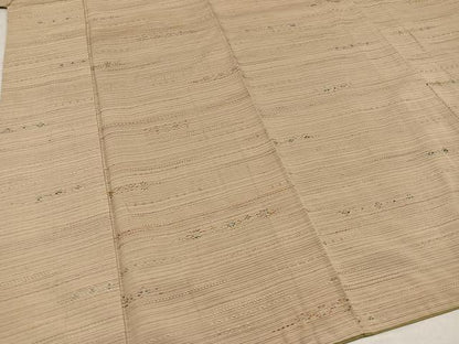 平和屋着物●花織　紬　霞文　正絹　逸品　AABL1266ph