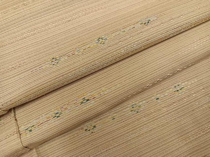 平和屋着物●花織　紬　霞文　正絹　逸品　AABL1266ph