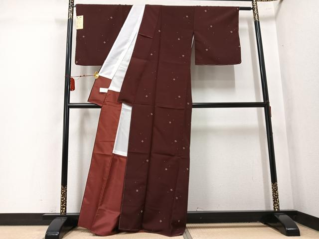 平和屋着物●小紋　舞桜　洗える着物　未使用　AABL1273ph