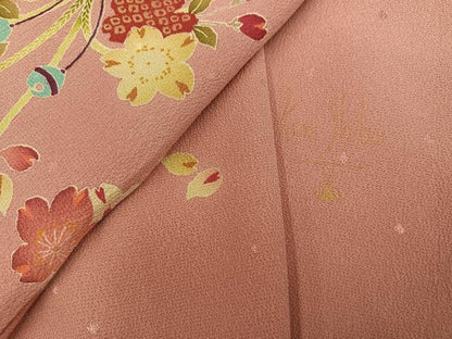 平和屋着物●訪問着　作家物　舞桜　正絹　逸品　AABL1274ph