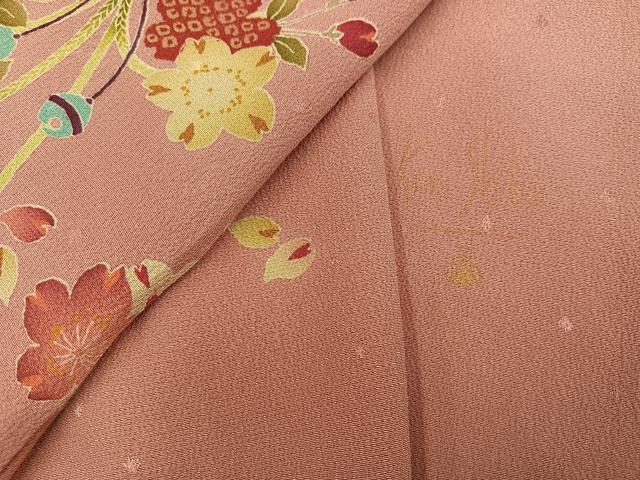 平和屋着物●訪問着　作家物　舞桜　正絹　逸品　AABL1274ph