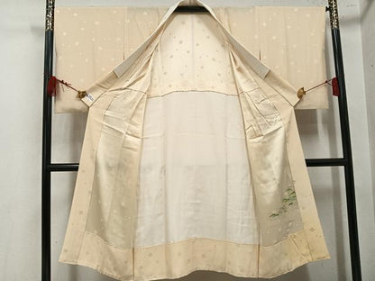 平和屋着物●本加賀友禅作家　奥田勝将　長襦袢　無双仕立て　草花文　やまと誂製　正絹　逸品　AABL1276ph