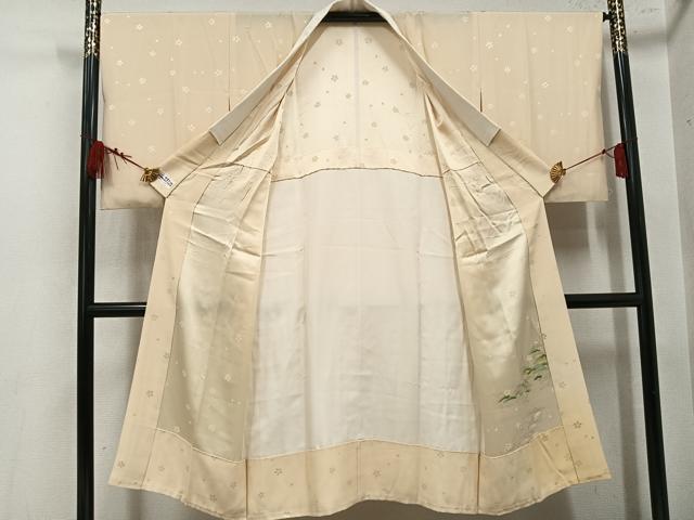 平和屋着物●本加賀友禅作家　奥田勝将　長襦袢　無双仕立て　草花文　やまと誂製　正絹　逸品　AABL1276ph