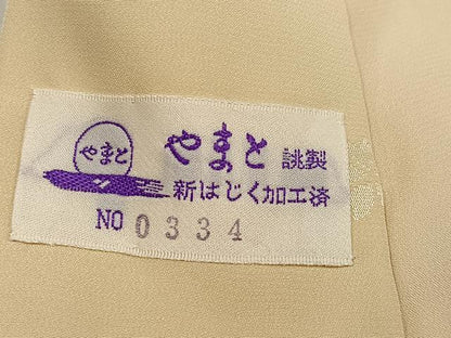 平和屋着物●本加賀友禅作家　奥田勝将　長襦袢　無双仕立て　草花文　やまと誂製　正絹　逸品　AABL1276ph