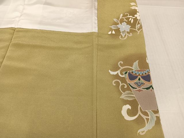 平和屋着物●豪華色留袖　作家物　駒刺繍　地紙花唐草文　暈し染め　金彩　正絹　逸品　AABL1279ph