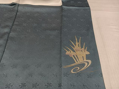 平和屋着物●訪問着　螺鈿　花鳥文　暈し染め　金銀彩　銀通し地　正絹　逸品　AABL1281ph