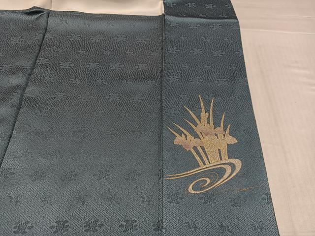 平和屋着物●訪問着　螺鈿　花鳥文　暈し染め　金銀彩　銀通し地　正絹　逸品　AABL1281ph