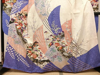平和屋着物●豪華振袖　辻が花　絞り　花蝶文　金彩　正絹　逸品　AABL1282ph