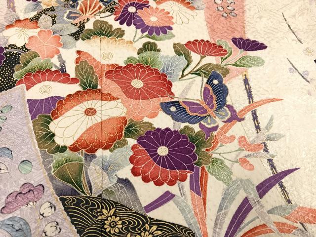 平和屋着物●豪華振袖　辻が花　絞り　花蝶文　金彩　正絹　逸品　AABL1282ph