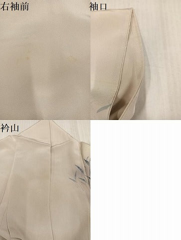 平和屋着物●訪問着　友禅　群れ鶴草花文　暈し染め　正絹　逸品　AABL1283ph
