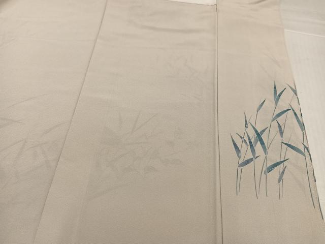 平和屋着物●訪問着　友禅　群れ鶴草花文　暈し染め　正絹　逸品　AABL1283ph
