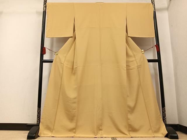 平和屋着物●上質な色無地　玉蜀黍色　正絹　逸品　未使用　AABL1286ph