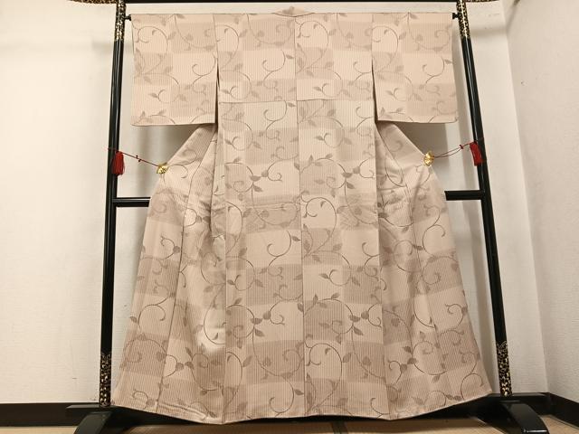 平和屋着物●上質な小紋　唐草文　暈し染め　正絹　逸品　AABL1287ph
