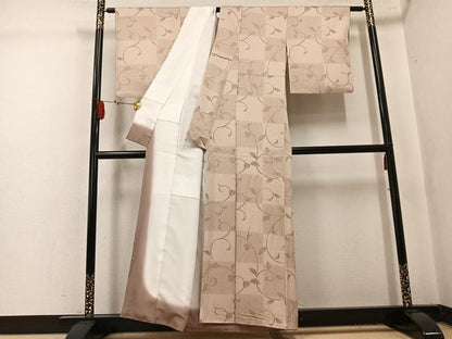 平和屋着物●上質な小紋　唐草文　暈し染め　正絹　逸品　AABL1287ph