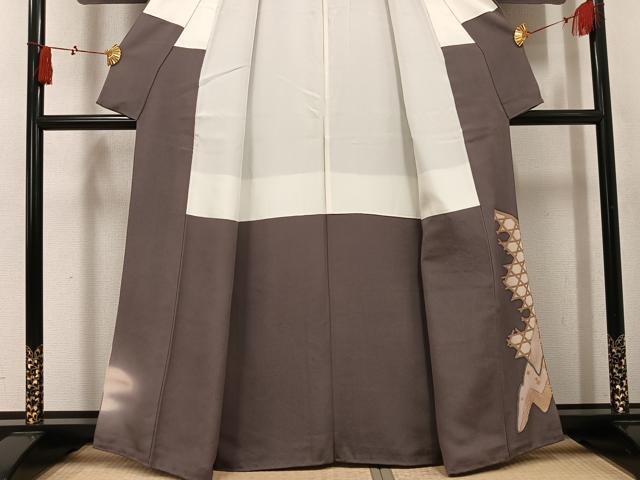平和屋着物●豪華色留袖　駒刺繍　草花鹿文　暈し染め　金彩　正絹　逸品　AABL1288ph