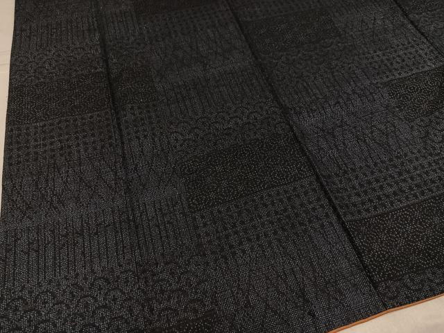 平和屋着物●結城紬　100亀甲　吉祥文　正絹　逸品　AABL1293ph