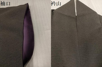 平和屋着物●江戸小紋　角通し　黒地　丹後ちりめん　正絹　逸品　AABL1297ph