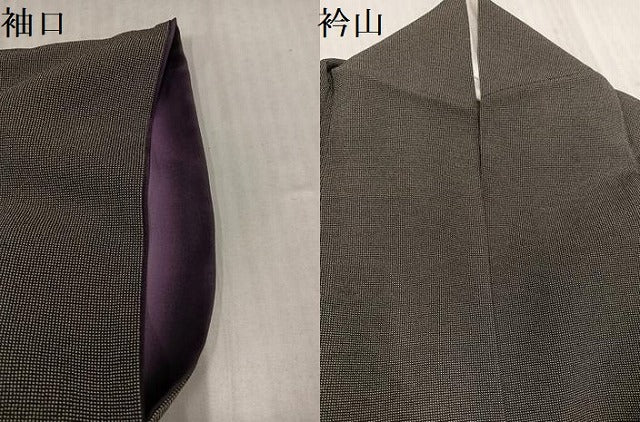 平和屋着物●江戸小紋　角通し　黒地　丹後ちりめん　正絹　逸品　AABL1297ph