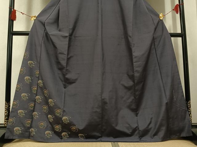 平和屋着物●京の名門・菱屋六右ェ門　紬　訪問着　風神雷神　正絹　逸品　AABL1300ph