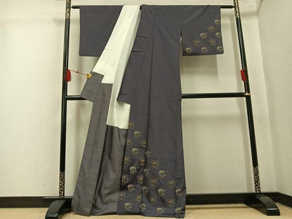 平和屋着物●京の名門・菱屋六右ェ門　紬　訪問着　風神雷神　正絹　逸品　AABL1300ph