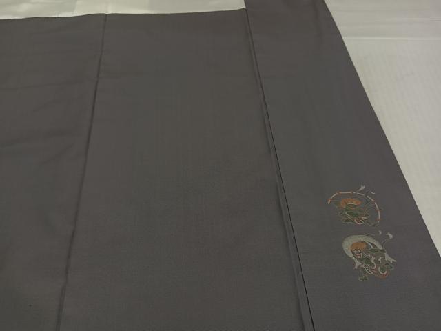 平和屋着物●京の名門・菱屋六右ェ門　紬　訪問着　風神雷神　正絹　逸品　AABL1300ph