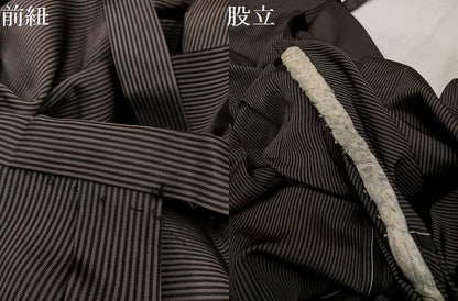 平和屋着物●男性　馬乗り袴　縞　正絹　逸品　AABL1301ph