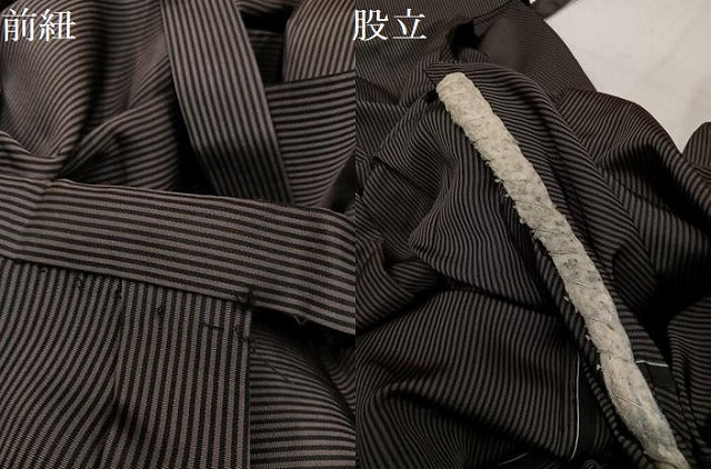 平和屋着物●男性　馬乗り袴　縞　正絹　逸品　AABL1301ph