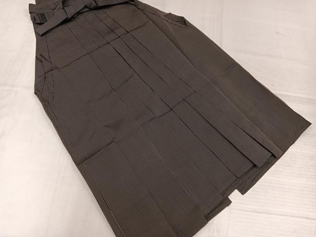 平和屋着物●男性　馬乗り袴　縞　正絹　逸品　AABL1301ph